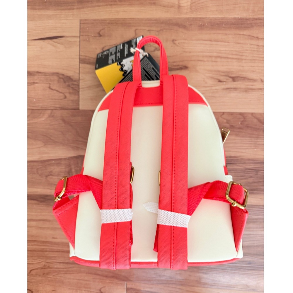 Loungefly Peanuts Snoopy Floral Mini Backpack Cream Coral‎ NWT - Picture 2 of 4